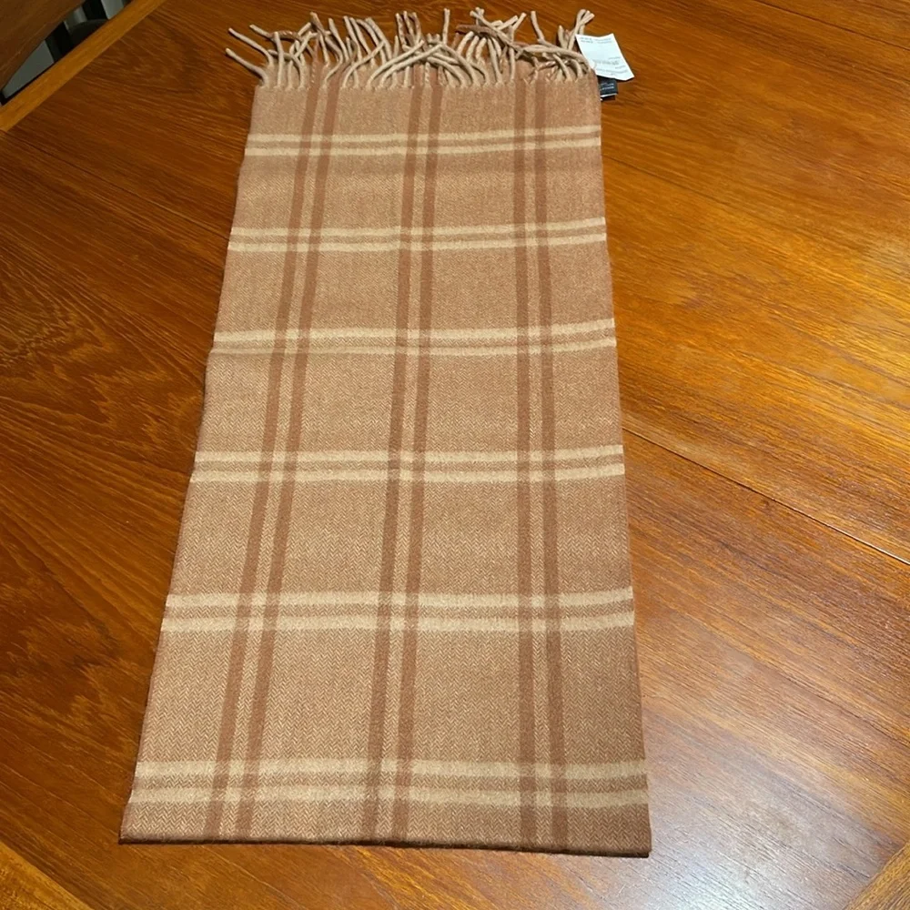 English Laundry cashmere lambswool brown scarf